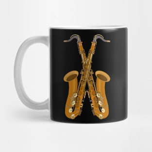 Saxophones Forming an X Mug